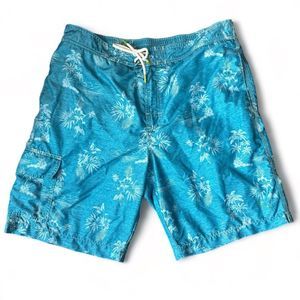 Tommy Bahama Men’s Board Shorts Tropical Print Cargo Pockets Mesh Liner Size L